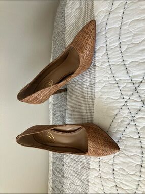 Sam Edelman Woven Pointed-Toe Pumps - Tan Brown